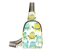 trendy Cute Little Monsters Green Yellow body bags for multipurpose fanny packs crossbody bags for travel