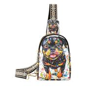 trendy Cute Rottweiler Dog Artistic Graffiti sling bag crossbody sturdy travel cross body bag for travel, cute Rottweiler dog Artistic graffiti, One Size
