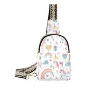 trendy Cute Unicorns Rainbows Clouds Donut fanny pack purse sturdy backpack purse for women for day pack, cute unicorns rainbows clouds donut