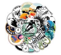 Trendy Cycling Vinyl Stickers, 50 PCS Waterproof Sports Decals for Laptops, Scrapbooking, Journals, Notebooks, Water Bottles, Suitcases, Phones & DIY Decor