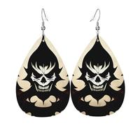 Trendy Dangle Earrings for Women, Lightweight Leather Devil Satan Print Teardrop Jewelry Drop Earring