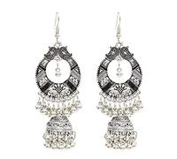 Trendy Dangle Earrings Korean Bells Hoop Earring 1 Pair Traditional Ethnic Earrings Jewelry For Birthday Studs For Women Silver Set