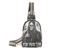 trendy Death God Skull Gothic small fanny packs waterproof for women crossbody purse for day pack, death god skull Gothic, One Size