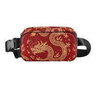 Trendy Dragon Red Womens Fanny Packs Belt Bag Hip Pack Waterproof Funky Cross Body Waist Pack, Trendy Dragon Red, 8 x 5.3 x 2.3 inch, Funny Cute, Trendy Dragon Red, 8 x 5.3 x 2.3 inch, Funny Cute