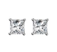 Trendy Earrings, 925 Stud Earrings for Women Silver Cubic Zirconia Simple 7X7mm for Aunt Fathers Day Jewelry Modern