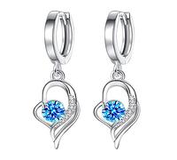 Trendy Earrings Earrings Women's Heart Ladies Heart Earrings Eternal Long Crystal Fashion Temperament Pendant Earrings Love Hoop Earrings