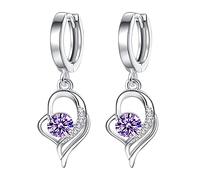 Trendy Earrings Earrings Women's Heart Ladies Heart Earrings Eternal Long Crystal Fashion Temperament Pendant Earrings Love Hoop Earrings