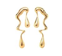 Trendy Earrings for Women,Creative Metal Irregular Water Drops Stud Earrings for Women Vintage Gold Color Geometric Long Earrings Jewelry Gifts
