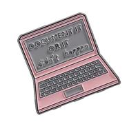 Trendy Elegant Laptop Brooch Pin Document It or It Didn ' t Happen Badge Clothes Accessories for Parties and Casual Wear Laptop Brooch
