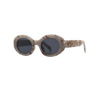 Trendy Elegant Oval Sunglasses For Women Vintage Popular Small Round Black Sunglasses Luxury Shades UV400,Stone Gray,one size