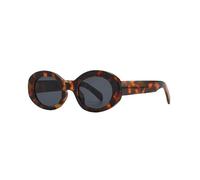 Trendy Elegant Oval Sunglasses For Women Vintage Popular Small Round Black Sunglasses Luxury Shades UV400,Leopard Gray,one size