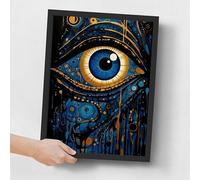 Trendy Evil Eye Print For Lounge Modern Wall Art Blue Evil Eye Picture Art Print Poster A5 - Wall Art Home Decor Movie Poster Canvas Film Cinema Retro Vintage Cult Classic Nostargic Saga Modern repri