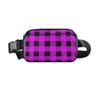 Trendy Fanny Waist Pack for Women Men Large Capacity Chest Bag Belt Bag with Adjustable Strap, Cream Buffalo Plaid Check Tartan Scotland purple, 8" x 5.3" x 2.3", Retro, Cream Buffalo Plaid Check