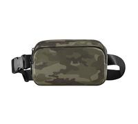 Trendy Fanny Waist Pack for Women Men Water Resistant Bum Bag Belt with Adjustable Strap for Travel Shopping Running Army Camouflage Pattern