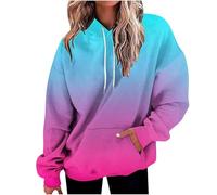 Trendy Fashion Hoodies & Sweatshirts for Women Fall Drawstring Lace Up with Hood Clothes Loose Fit Funny Gradient Sports Tops Western Hooded 2025 Y2K Lightweight Workou Preppy Watermelon Red
