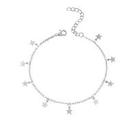 Trendy Fashion Jewelry Anklet Cute Beads Satellite Chain Heart Boho Adjustable Anklets for Women Teen Girls Vintage Pendant Necklace (Silver, One Size)