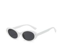 Trendy Fashion Style Sunglasses For Women Oval Shape Rivets Sun Glasses For Women Travelling Beach Swimming Female Sunglass,White Gray