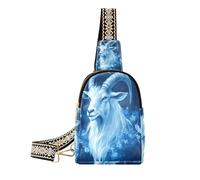 trendy Fierce Goat Royal Blue women fanny pack cute small sling bag for hiking, Fierce Goat Royal Blue, One Size