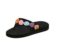 Trendy Flip Flops for Women Uk Women's Chunky Heel Flip Flops Cute Fashion Butterfly Thong Sandal Summer Beach Vacation Cute Casual Shoes for Indoor & Outdoor Holiday Summer (Watermelon Red, 5)