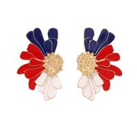 Trendy Floral Design Zinc Alloy Enamel Dangle Earrings For Women - Simple And Fresh Flower Jewelry(StyleA)