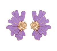 Trendy Floral Design Zinc Alloy Enamel Dangle Earrings For Women - Simple And Fresh Flower Jewelry(Style4)