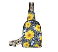 trendy Floral Sunflowers Yellow fanny pack men waterproof travel cross body bag for hiking