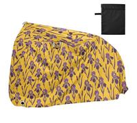 Trendy Flower Purple Orange Waterproof Covers for Bike with Lock Holes Uv Resistant Indoor Outdoor Storage Rain Cover Fits for Most protectores para bicicletas