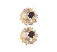 Trendy Flower Studs Earrings With Rhinestones Sturdy Ear Jewelry Designed For Versatile Styling In Various Occasions French Craft Jewelry