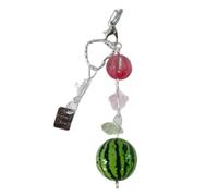 Trendy Fruit Theme Cellphone Accessory Beaded Phone Chain Rope With Ice Melon Peach Star Heart Decorative Charm Lovely Star Heart Phone Accessory