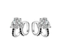 Trendy Genuine 925 Sterling Silver Jewelry Black Spinel Stone Wedding Earrings For Women