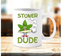 Trendy Gifts UK Ceramic Coffee Mug, White, Novelty Stoner Dude Design, Birthday Gift V2