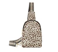 trendy Giraffe Skin Print Brown body fanny pack sturdy cross body fanny pack for hiking, Giraffe skin print brown