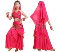 Trendy Girls Outfits Set for Dance Performances and Outdoor Activities Soft Elastic Fabric All Season Wear Comfortable Fit Ages 2 to 14 Easy Hand Machine Wash (5-6years) Hot Pink