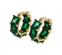 Trendy Gold Earrings Plated Sparkle Lightweight Stud Cubic Zirconia Hoop Earstud Green Black Red Stones,2025 Jewelry Earrings Packs for Women