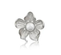 Trendy Gold Flower Brooch for Women Vintage Red Floral Brooch Pins Dainty Pearl Petal Brooches Simple Everyday Decorative Pins Aesthetic Prom Jewelry, L, Metal, no gemstone