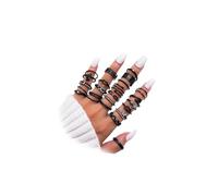Trendy Gold Knuckle Rings Set, Elegant Black Rhinestone Stackable Non-Tarnish Thumb Ring Pack, Heart Butterfly Star Snake Rings for Girls, 6, Metal, Diamond
