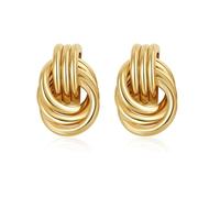 Trendy Gold Plated Knot Earrings for Women Chunky Statement Drop Dangle Earrings Lightweight Hypoallergenic Fashion Accessories Gold Jewelry Gifts for Womens