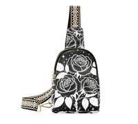 trendy Gothic Black Rose bag for travel fashion shoulder fanny pack for for day pack