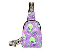 trendy Green Aliens Leaves Cigarettes leather fanny pack sturdy fanny packs chest bag for travel