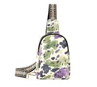 trendy Green Purple Leopard Print shoulder fanny pack anti-theft body fanny pack for for travel, Green purple leopard print