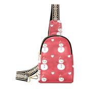 trendy Happy Valentine's Day Cartoon Snowman Red fanny pack purse sturdy travel fanny pack for for travel