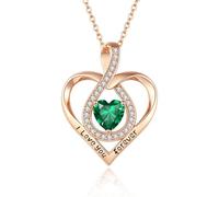 Trendy Heart Necklace With Birth Stone Zircon Pendant Adjustable Length Neckchain Unique Gift Trendy Women's Jewelry Unique Her