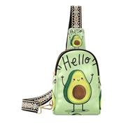 trendy Hello Cartoon Cute Green Avocado large fanny pack multipurpose shoulder bag for women for travel, Hello Cartoon cute green avocado, One Size