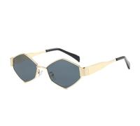 Trendy Hexagon Punk Sonnenbrille Frauen Gold 2024 Metallrahmen Polygon Sonnenbrille für Dame Vintage Shades Kleine Brille UV400