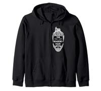 Trendy Hipster Man Bun The Bearded Man Beards Zip Hoodie