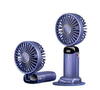 Trendy Hive Cat Claw Mini Fan - USB Rechargeable, 5-Speed LED Fan with Foldable Design & Phone Stand - Compact Desk & Travel for Home or Outdoors (Purple Blue)
