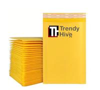 Trendy Hive Padded Bubble Envelopes with Easy Tear Strip Peel + Seal Premium Postal Wrap Bags for A3,A4,A5,A6,A7,A8 Sizes Secure Shipping and Mailing (Golden, A4 180mm X 265mm X 5)
