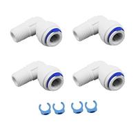 Trendy Hive Spares Plastic 1/4 Inch Male Thread to 3/8 Inch Quick Connect Elbow Connector 1/4" x3/8" for RO Water Purifier Tube Fitting.