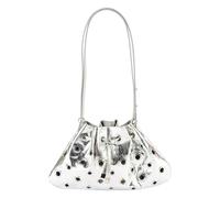 Trendy Hollow Rivet Design Shoulder Bag PU Leather Bucket Purse Women's Evening Bag For Work Shopping And Social Event Contemporary Drawstring Closure
