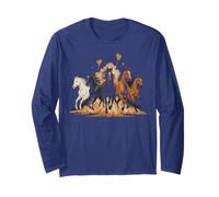 Trendy Horses Equestrian Crew Horseback Gallop Squad Trot Long Sleeve T-Shirt